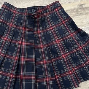 Pleated Plaid Mini Skirt